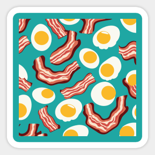 Bacon and fried eggs pattern Sticker